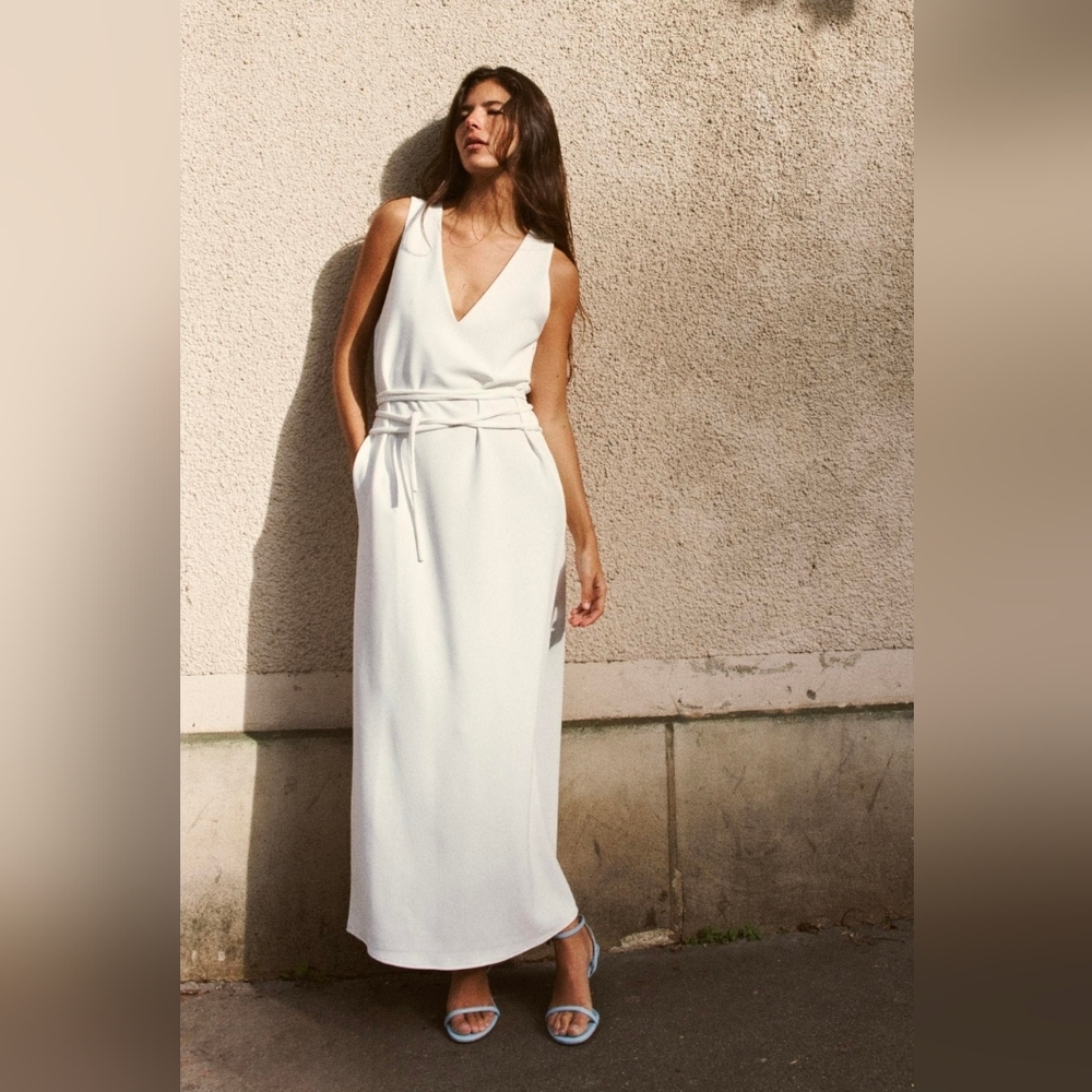 Zara Cream Sleeveless Maxi Dress